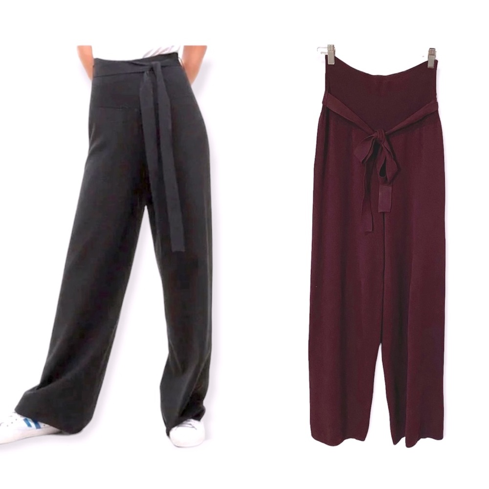 Babaton Wide Leg Pants - Burgundy